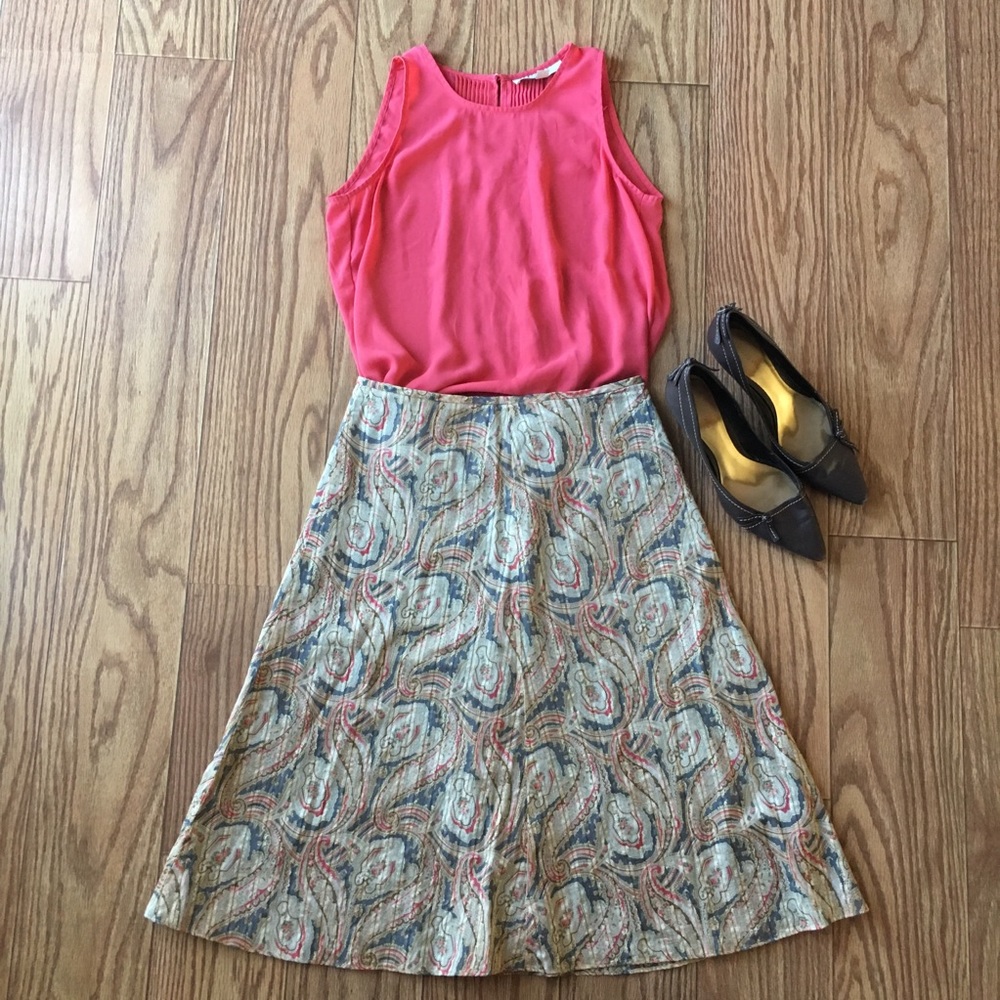 J. Crew Paisley print A line skirt Size 0